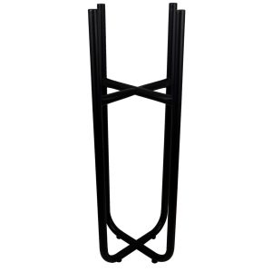 Tall Black Stand with Silver Metal Planter 62cm x 18cm - Image 2