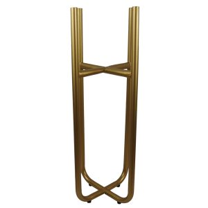 Tall Gold Stand with Iridescent Rainbow Metal Planter 62cm x 18cm - Image 3