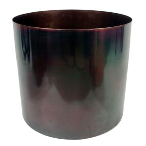 Tall Gold Stand with Iridescent Rainbow Metal Planter 62cm x 18cm - Image 4