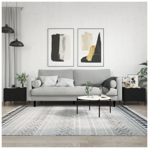 vidaXL Coffee Tables 2 pcs Black 50x50x40 cm Engineered Wood