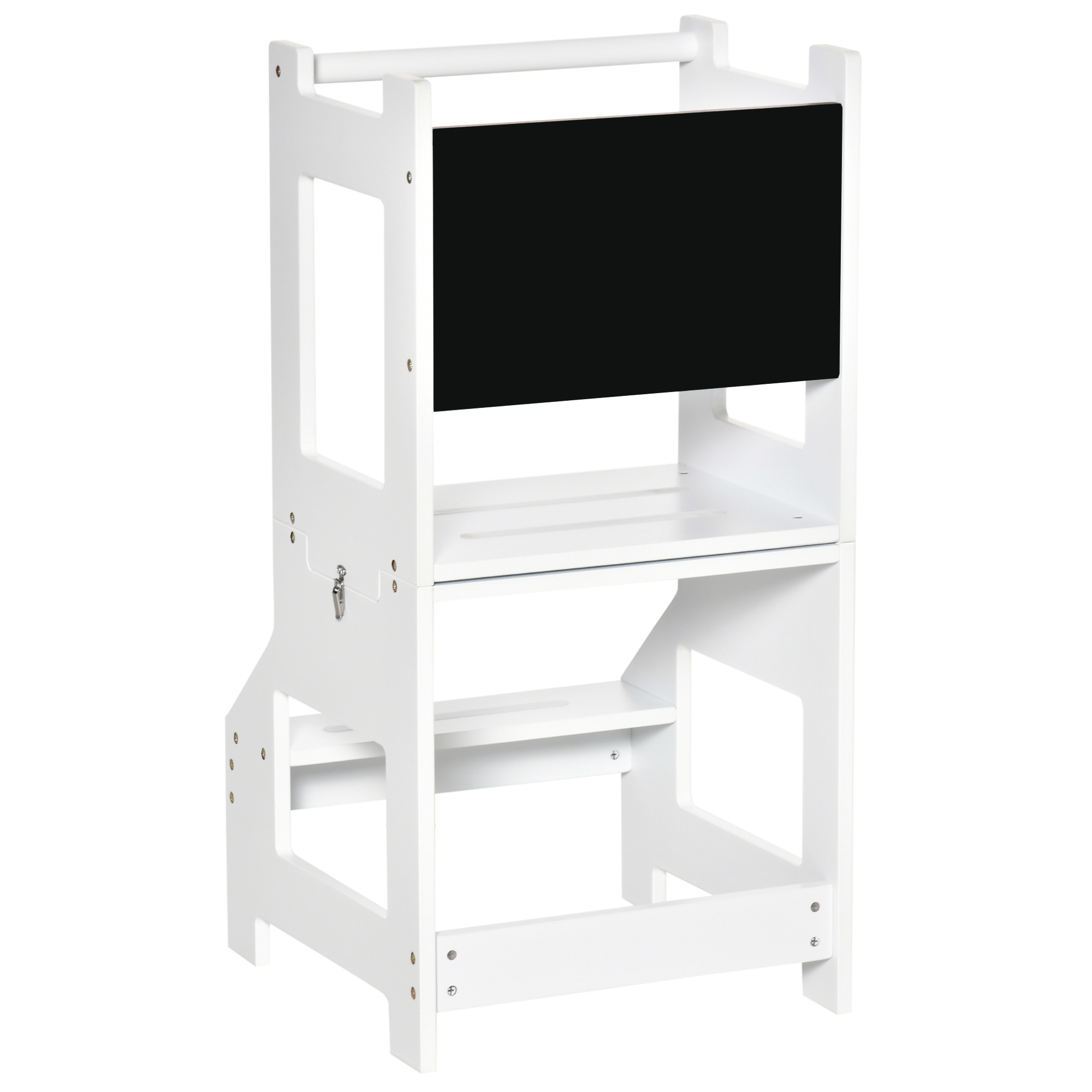 2 in 1 Kids Kitchen Step Stool Helper with Safety Rail Learning Tower - Image 8