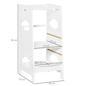 Kids Step Stool Toddler Kitchen Stool w/ Adjustable Standing Platform - Image 3
