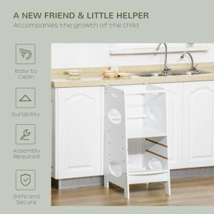 Kids Step Stool Toddler Kitchen Stool w/ Adjustable Standing Platform - Image 6