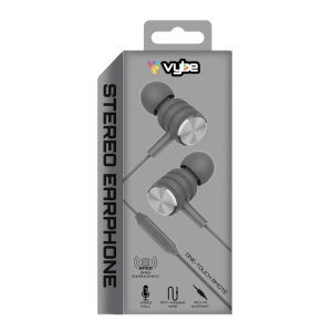 Vybe Bass Enhancement One-Touch Remote 3.5mm AUX-in Stereo Earphones, Space Grey - Image 7