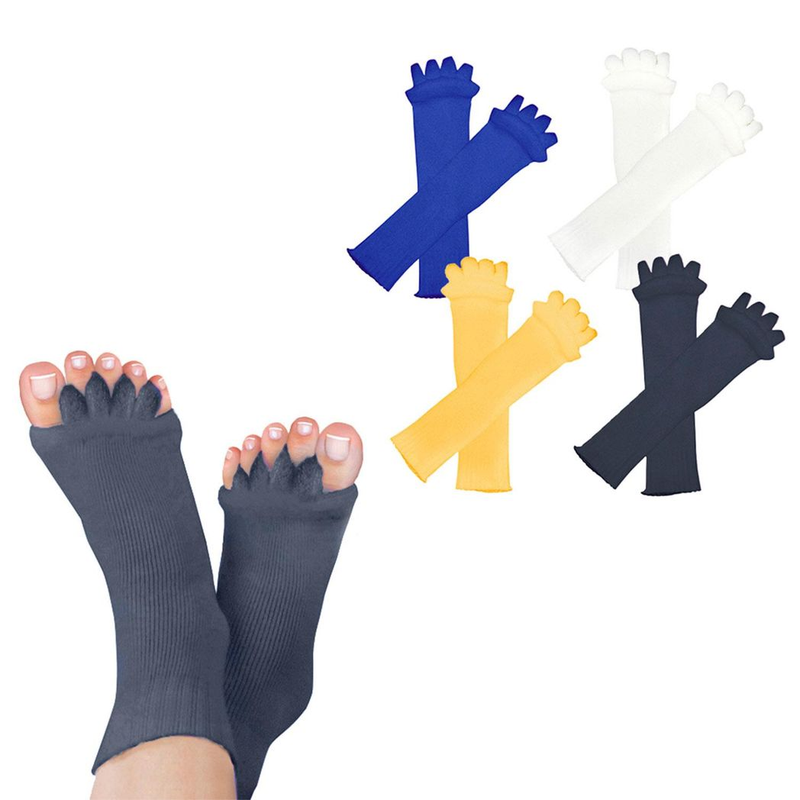 Pair of Foot Alignment Socks to Relieve Foot Pain, Navy - Image 2