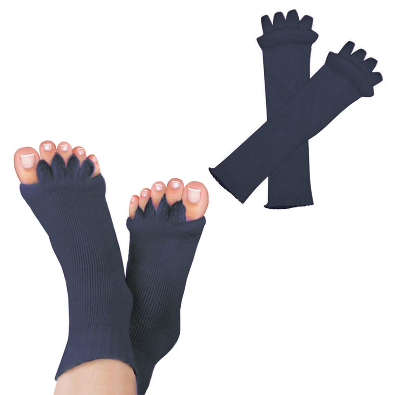 Pair of Foot Alignment Socks to Relieve Foot Pain, Navy - Image 3