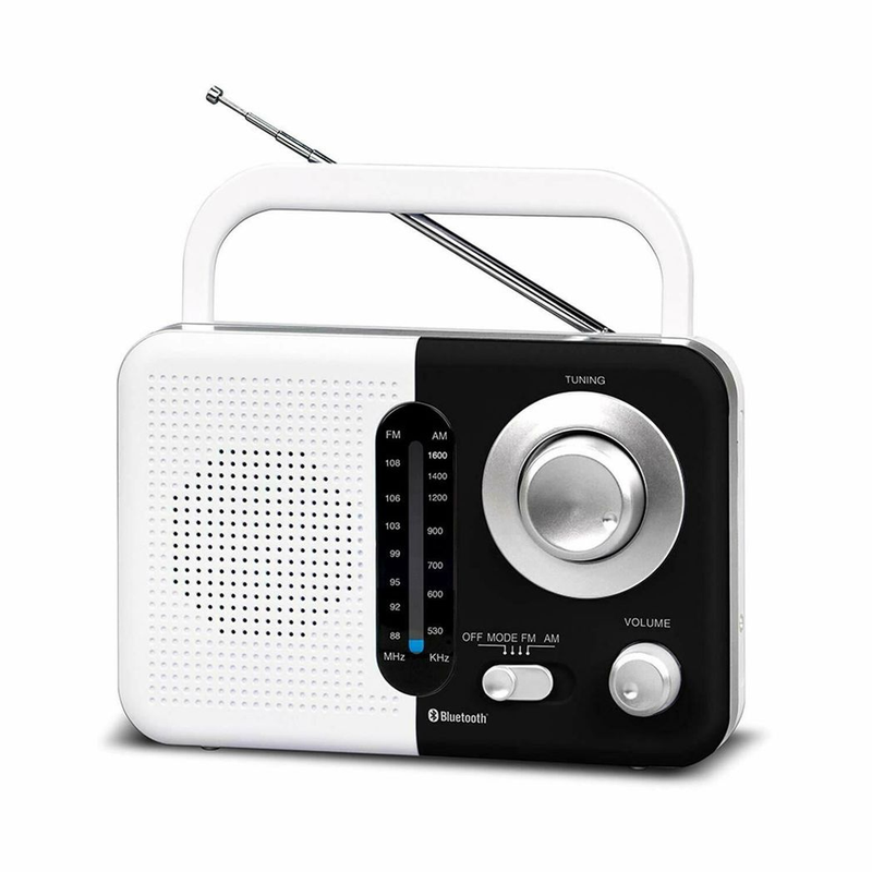 Soundz SZ412 AM/FM Bluetooth Radio with USB Port And SD Card Slot, Black/White - Image 5