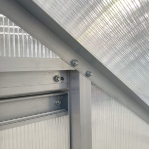 6 x 4ft Polycarbonate Greenhouse Aluminum Roof Vent, Rain Gutter Sliding Door, - Image 8