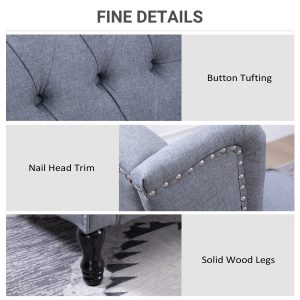 Recliner Armchair for Living Room Fabric Reclining Chair w/ Footrest Light Grey - Image 6