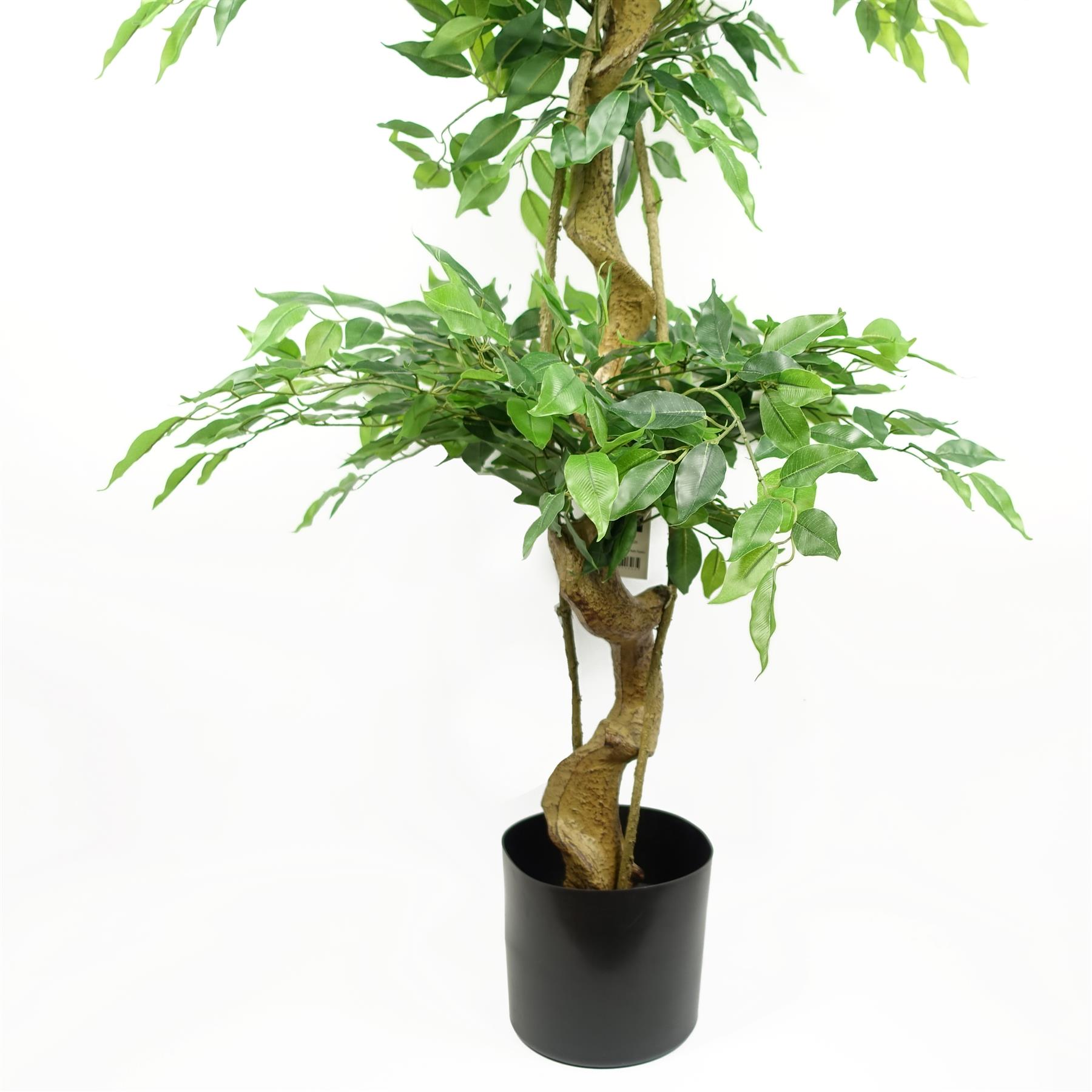 180cm Artificial Twisted Trunk Fruticosa Ficus Tree Triple Ball Topiary 1984 Leaves - Image 3
