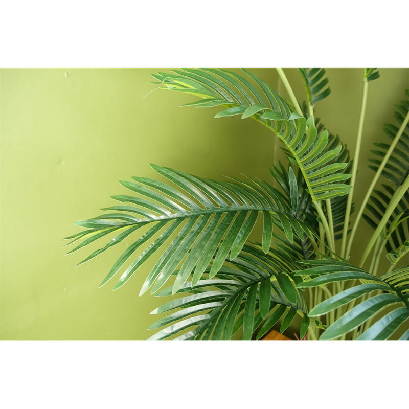 110cm Large Artificial Areca Palm Tree Potted in Black Pot - Image 2