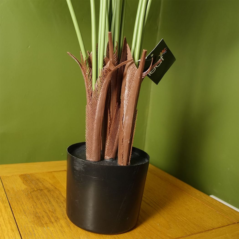 110cm Large Artificial Areca Palm Tree Potted in Black Pot - Image 3