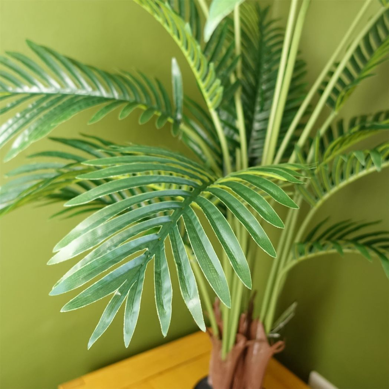 110cm Large Artificial Areca Palm Tree Potted in Black Pot - Image 5