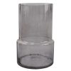26cm Grey Smoke Glass Vase