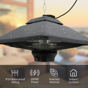 Alternative view of 2kw Electric Heater LED Halogen Heating Hanging Light Outdoor Remote