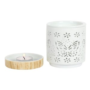Alternative view of Matte Ceramic Butterfly Oil Burner