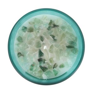 Alternative view of Heart Chakra Mint Crystal Chip Candle