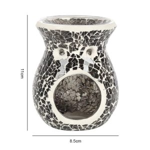 Small Gunmetal Grey Crackle Oil Burner - Image 3
