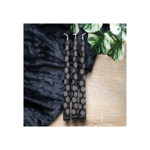 Alternative view of Set of 3 Black Magic Pentagram Taper Candles