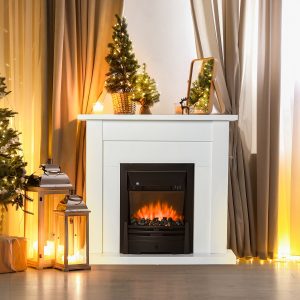 Alternative view of 2000W 5-Level MDF Electric Fireplace Heater w/ Remote White