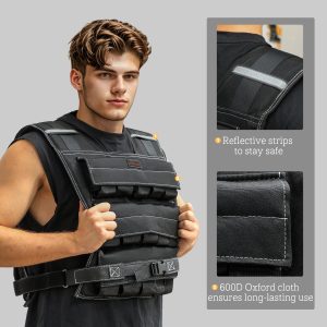 30KG Adjustable Weighted Vest with 30 Metal Weights, Running Weight Vest - Image 7