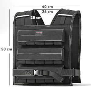 30KG Adjustable Weighted Vest with 30 Metal Weights, Running Weight Vest - Image 5