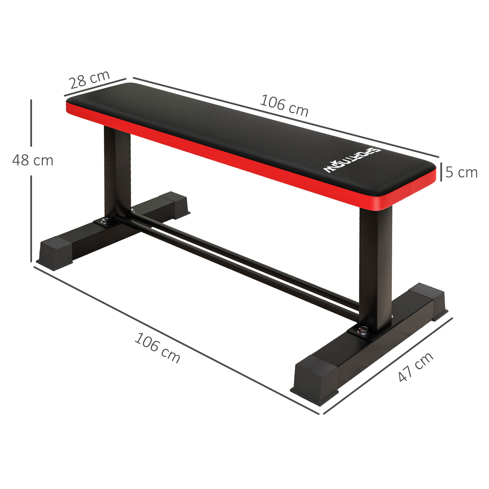 Flat Weight Bench with Dumbbell Rack, 300KG Weight Capacity - Image 5