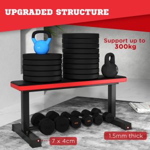 Flat Weight Bench with Dumbbell Rack, 300KG Weight Capacity - Image 3