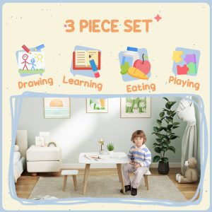 AIYAPLAY 3 Pieces Kids Table and Chair Set for Playroom, Bedroom - Image 3