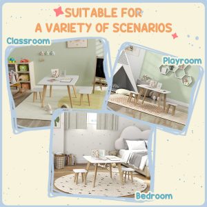 AIYAPLAY 3 Pieces Kids Table and Chair Set for Playroom, Bedroom - Image 6