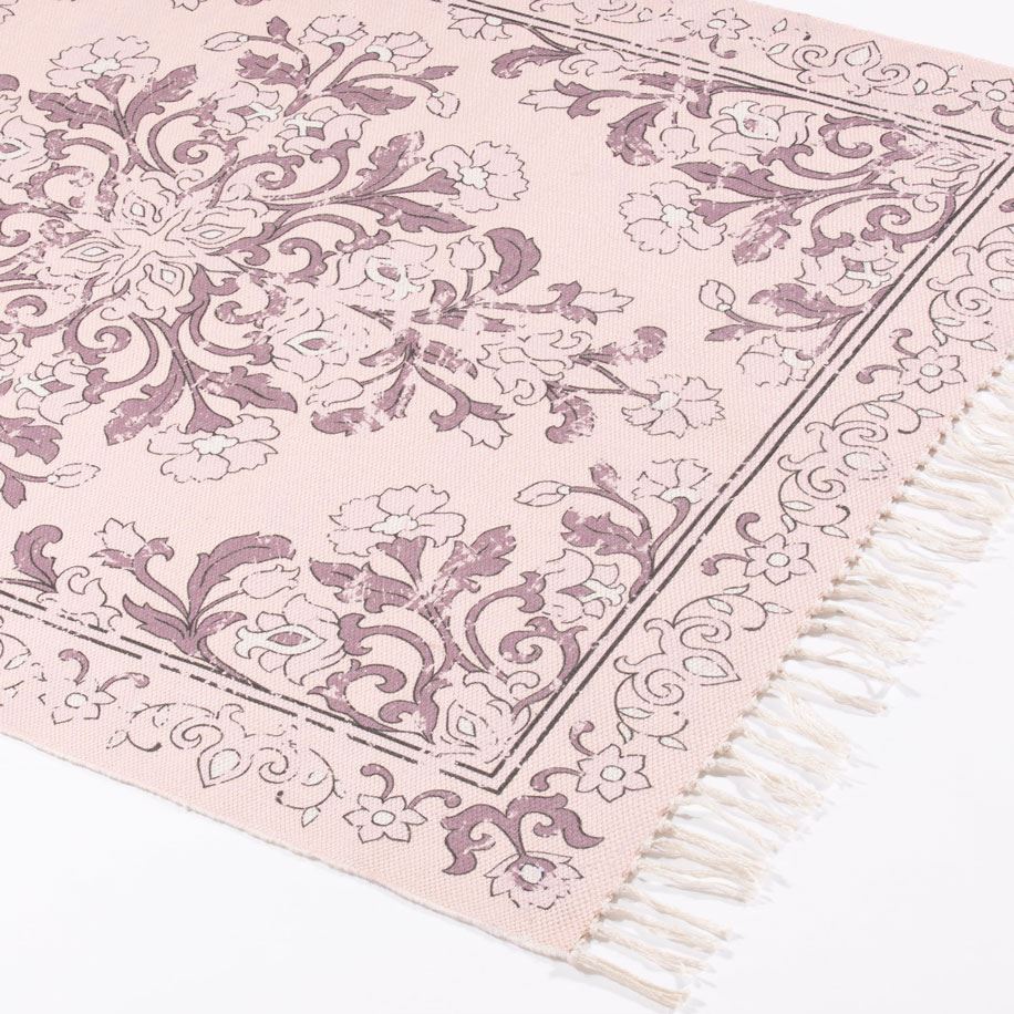Kew Antique Printed 120x170cm Mauve Rug with Tassel - Image 4