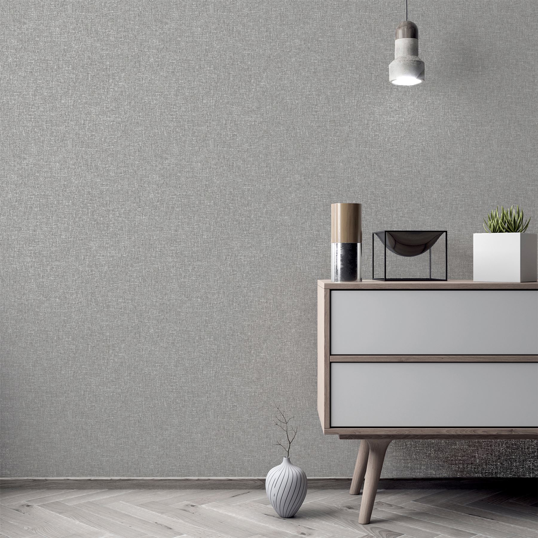 Linen Texture Mid Grey sw12 - Image 3