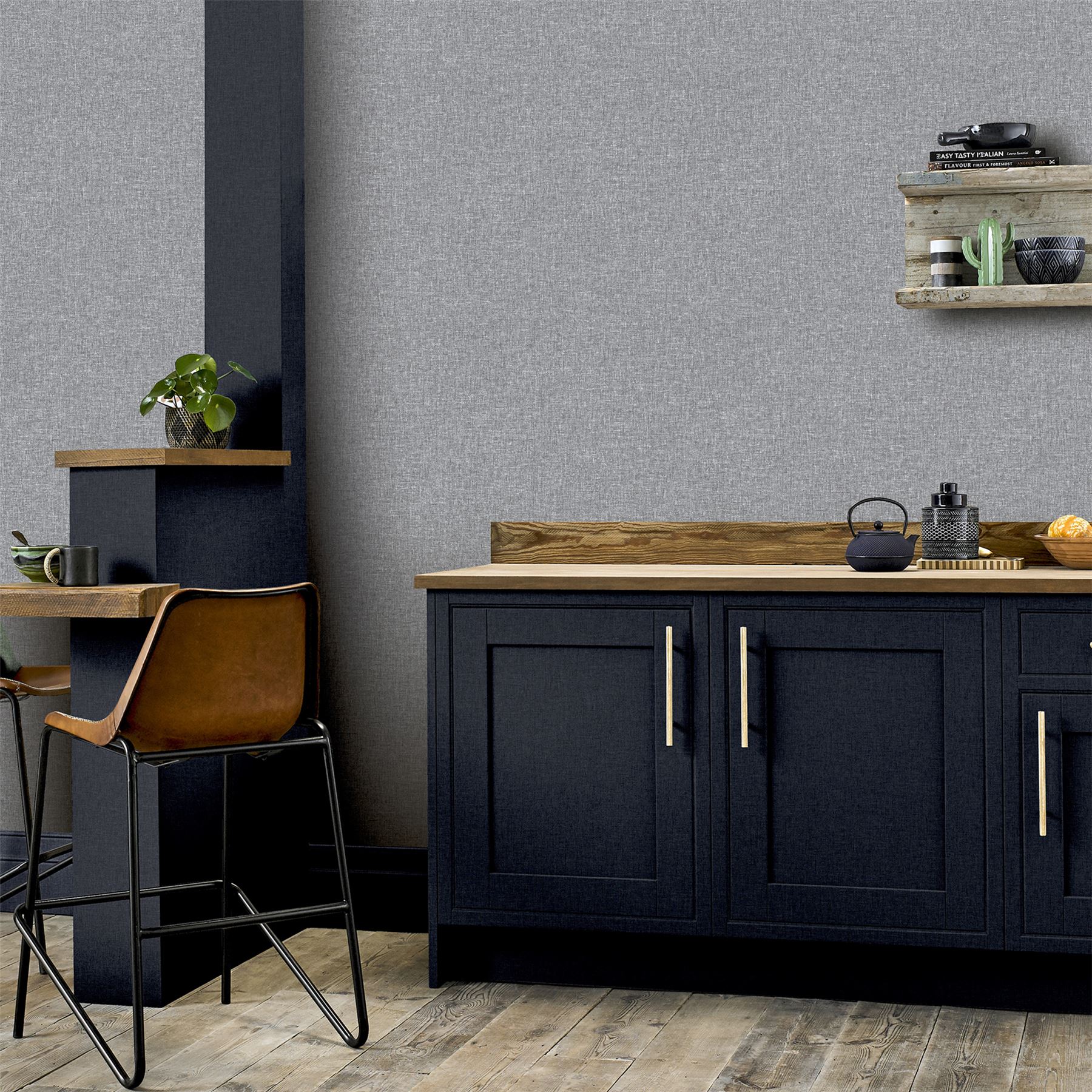 Linen Texture Mid Grey sw12 - Image 5