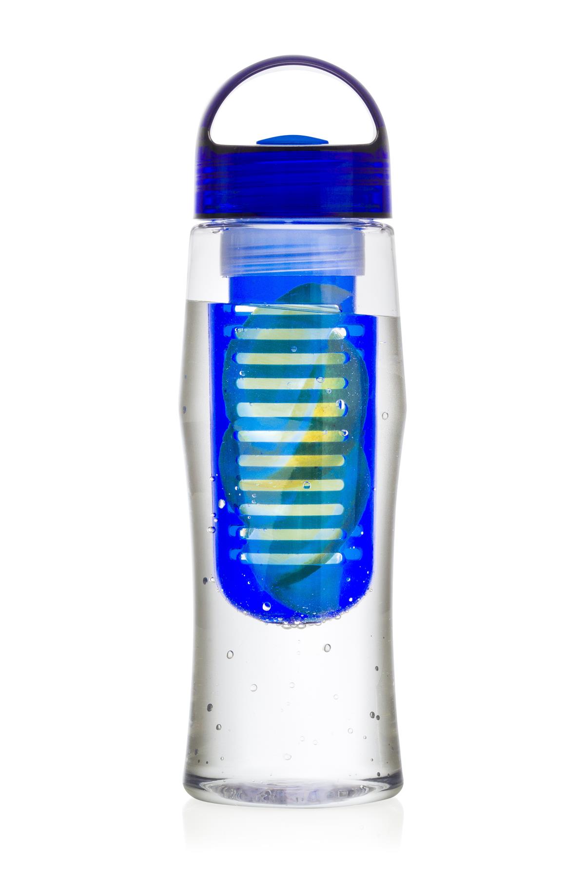 PACK OF 2 Fruit Fuzer Water Bottle Fruit Infusion Infuser Aqua Hydration - Blue