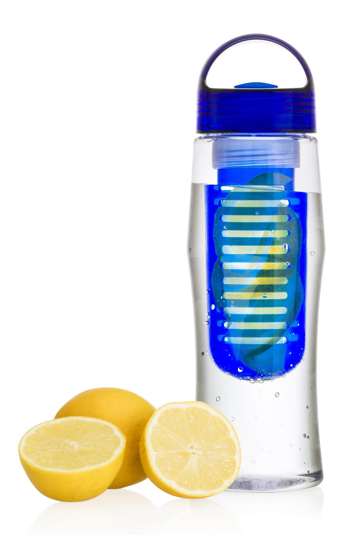 PACK OF 2 Fruit Fuzer Water Bottle Fruit Infusion Infuser Aqua Hydration - Blue - Image 2