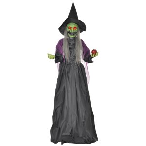 HOMCOM Voice Activated Halloween Animatronics Witch, Battery Operated - Image 2