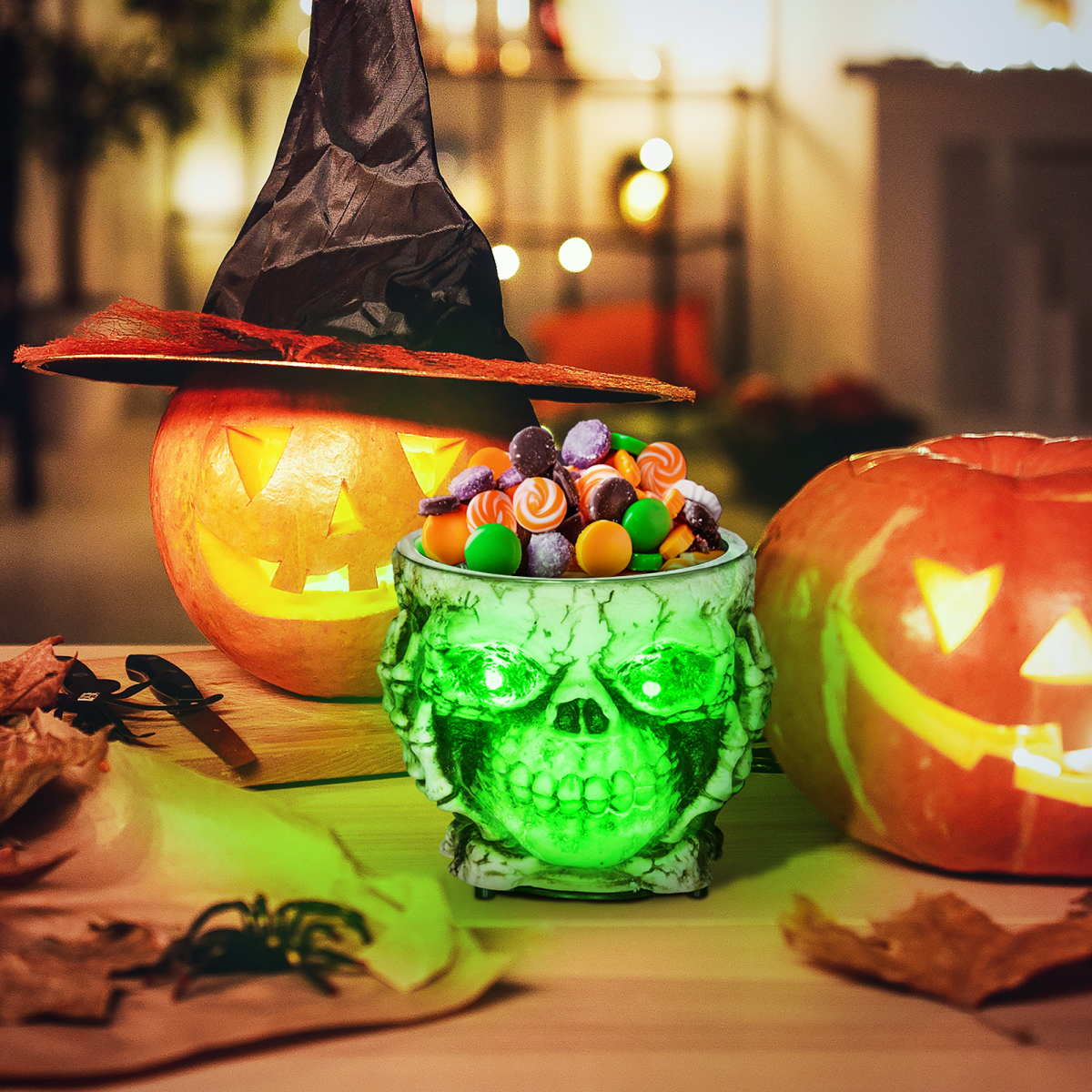 HOMCOM Skeleton Candy Bowl Outdoor Halloween Decoration for Party - Image 3