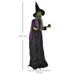 HOMCOM Voice Activated Halloween Animatronics Witch, Battery Operated - Image 4