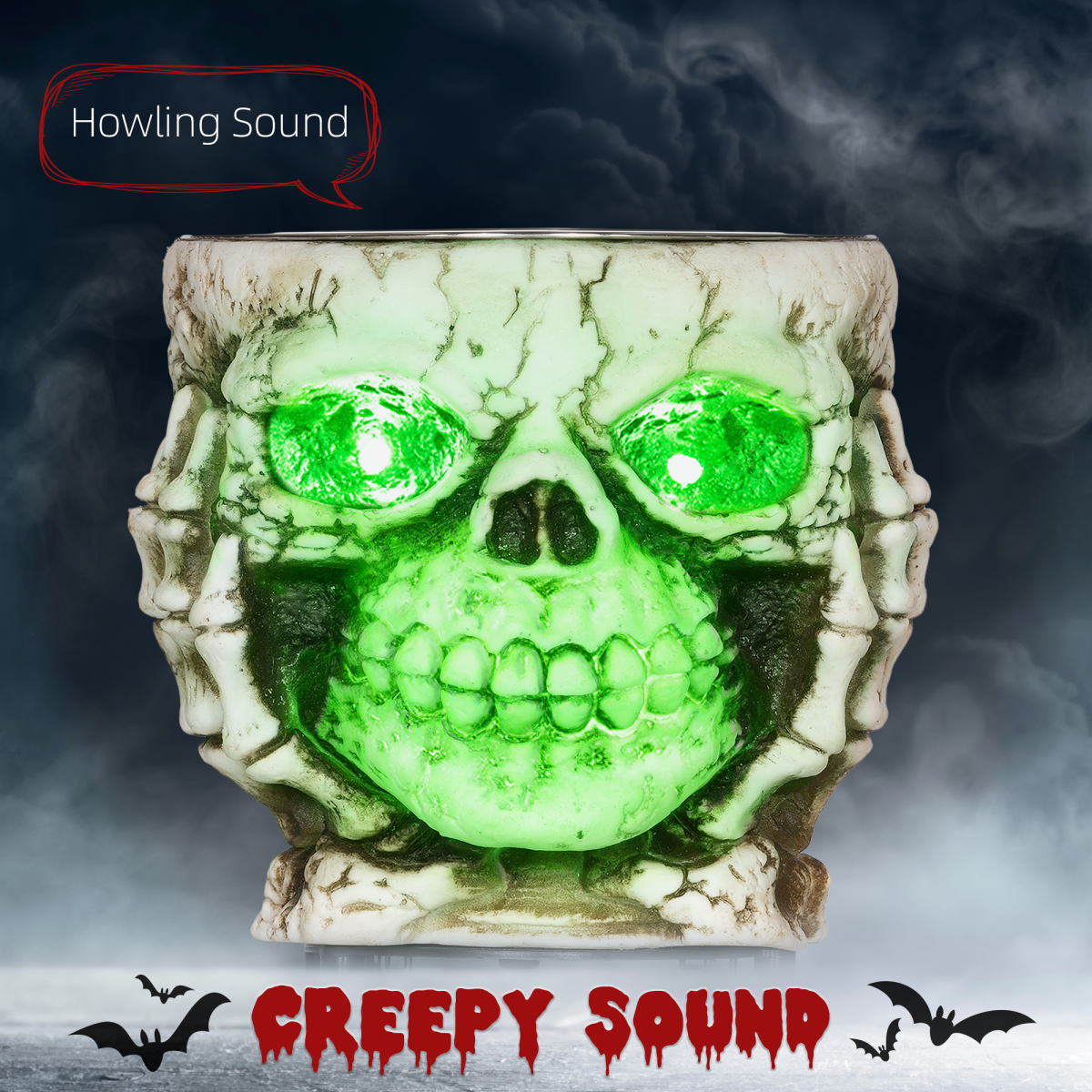 HOMCOM Skeleton Candy Bowl Outdoor Halloween Decoration for Party - Image 5