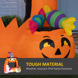 Outsunny 4.9FT Tall Halloween Inflatable Pumpkin Archway w/ Cute Ghost - Image 5