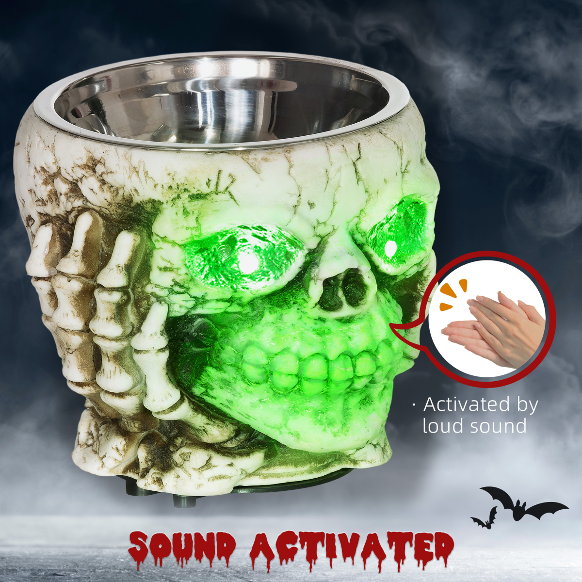 HOMCOM Skeleton Candy Bowl Outdoor Halloween Decoration for Party - Image 7