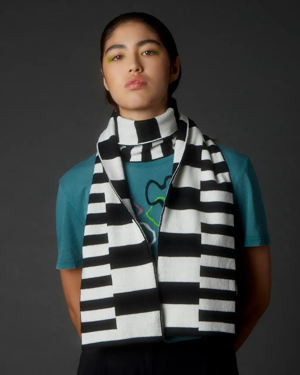 Alternative view of Multi-Striped Wool & Cashmere Scarf
