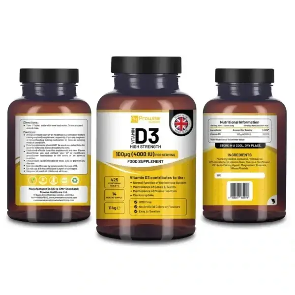 Alternative view of Vitamin D3 4000 IU High Strength I 425 Vegetarian Micro Tablets (14 Months Supply) I Vitamin D3 Supplement for Immune Support, Calcium Boost, Bone & Muscle