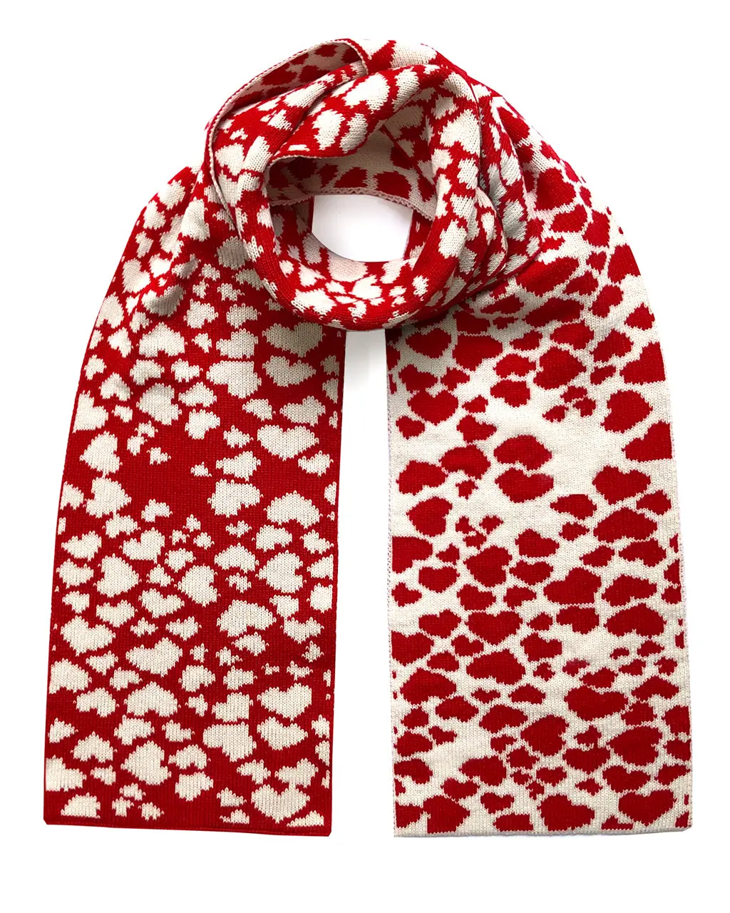 Alternative view of Hearts Wool & Cashmere Scarf Red