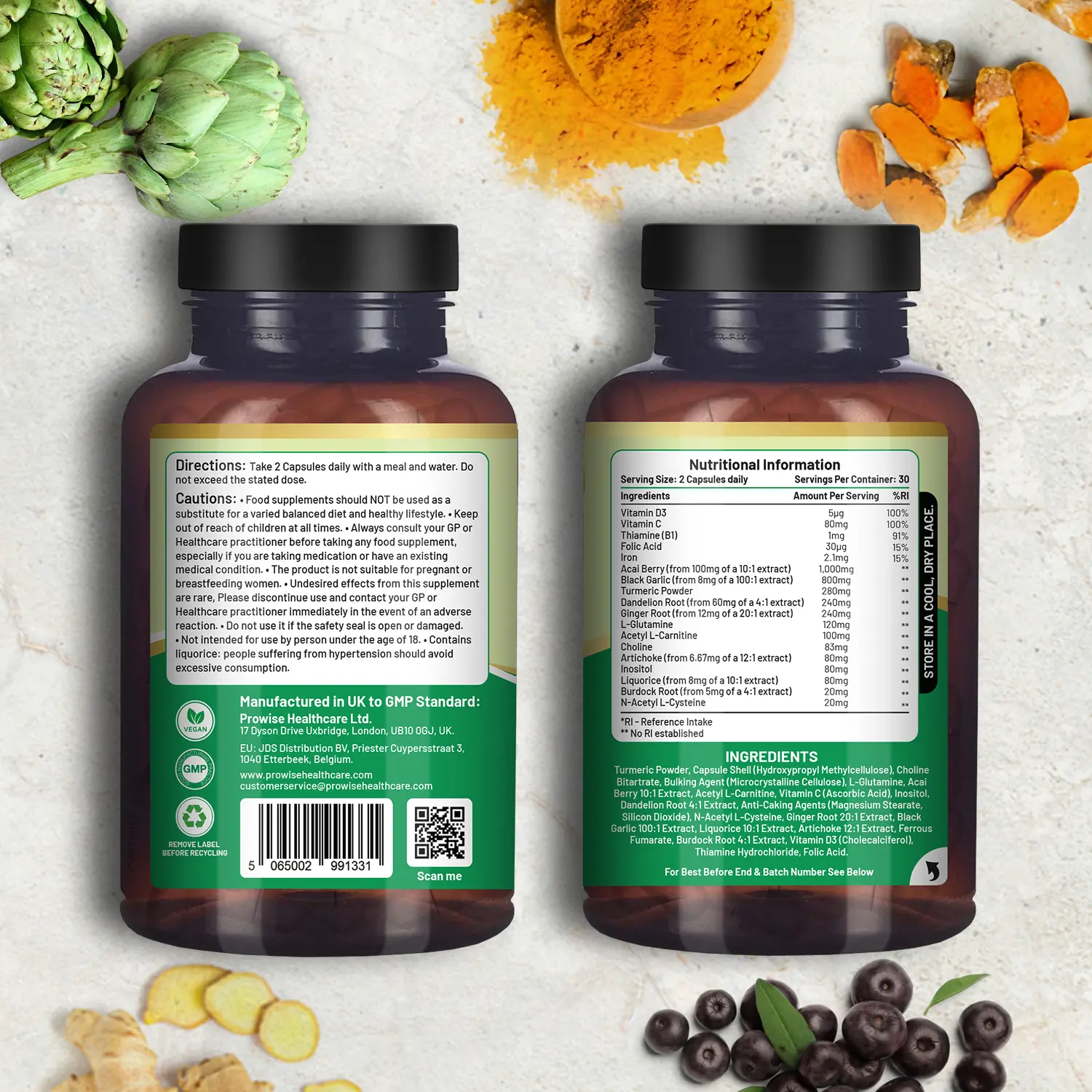 Alternative view of Prowise Advanced Livcare+ 60 Capsules Liver Cleanse Detox and Repair for men and women