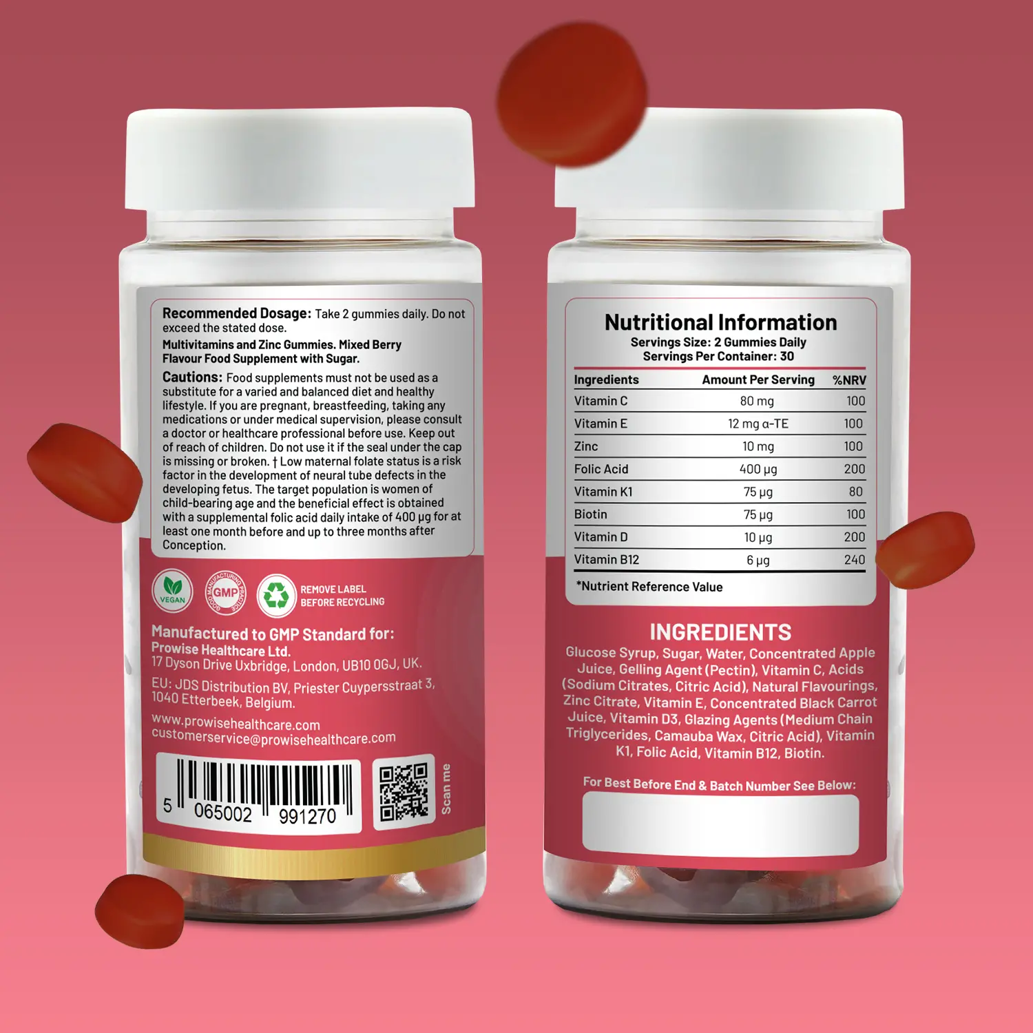 Alternative view of Prenatal Care Gummies | 60 Vegan Pro Gummies | Yummy Gummies with Essential Prenatal Vitamins & Minerals | 400mcg Folic Acid | Pregnancy Vitamins for Women