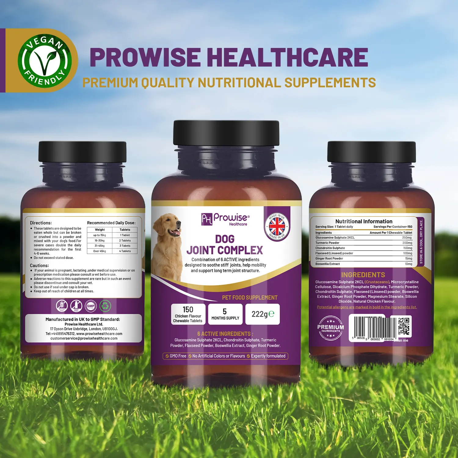 Alternative view of Dog Joint Supplement UK Manufactured I 150 Chicken Flavor Chewable Tablets (5 Months Supply) I Made in the UK