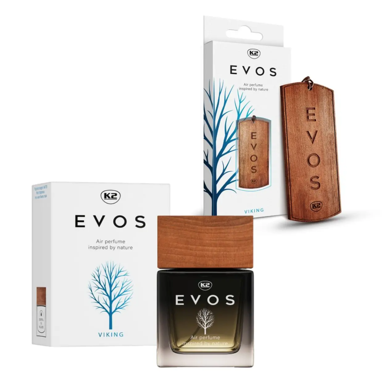 Alternative view of K2 EVOS VIKING Fresh Citrus & Musk Car Air Freshener Set - Wooden Hanger & Perfume