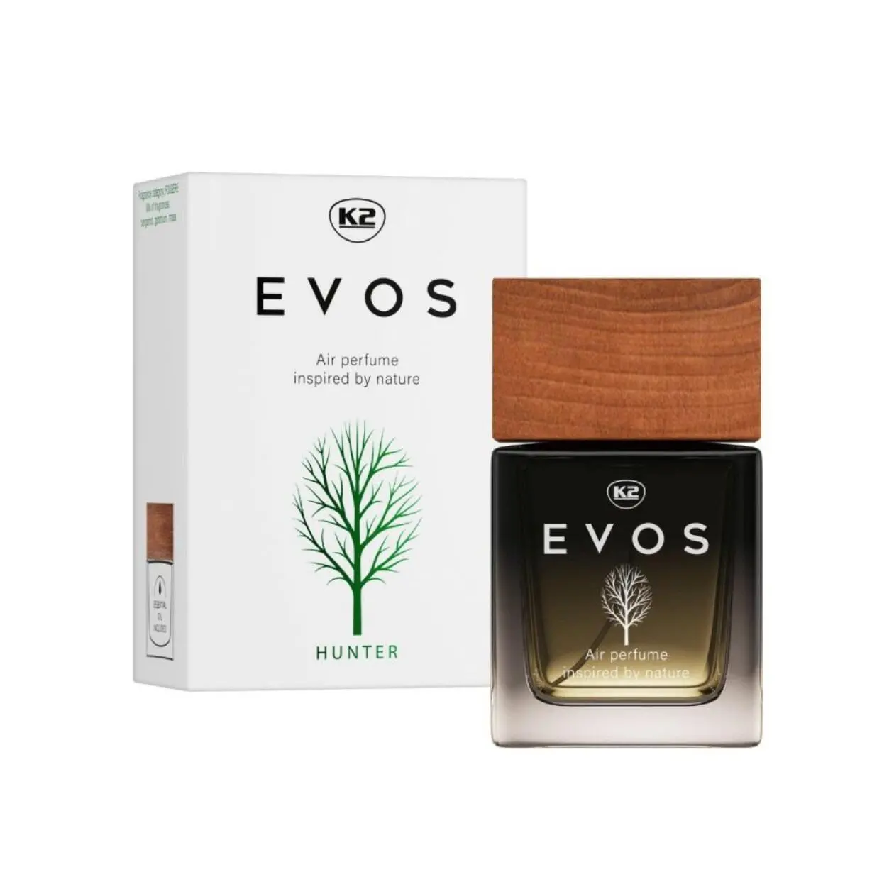 K2 EVOS HUNTER Car Perfume - 50ml Bergamot, Geranium, and Moss Scent