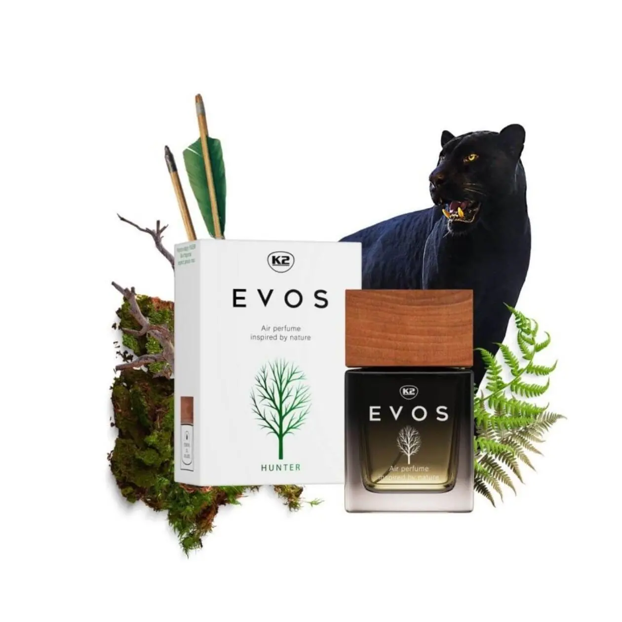 Alternative view of K2 EVOS HUNTER Car Perfume - 50ml Bergamot, Geranium, and Moss Scent